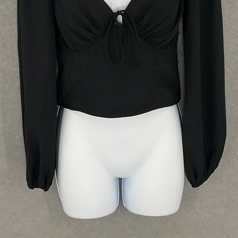 Abercrombie & Fitch Womens Top‎ Small Black Babydoll Sweetheart Neck Whimsigoth